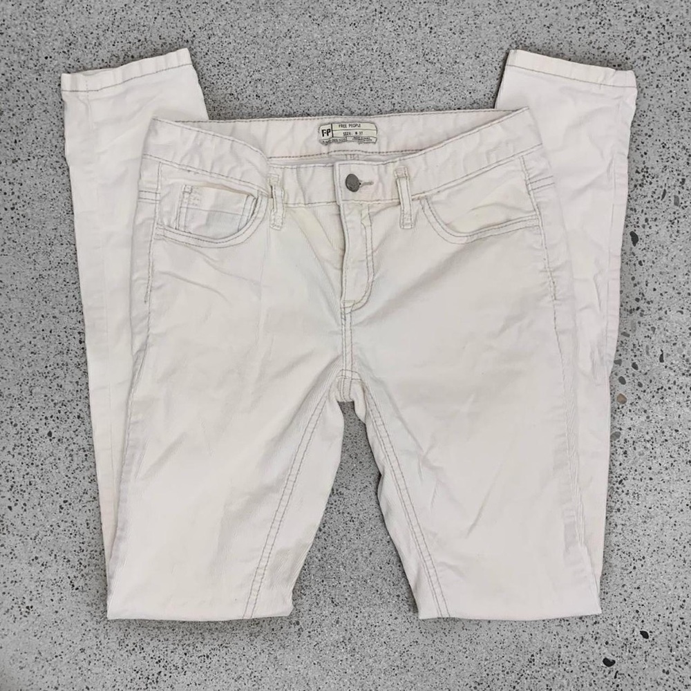 Free People Corduroy Cream Colored Pants